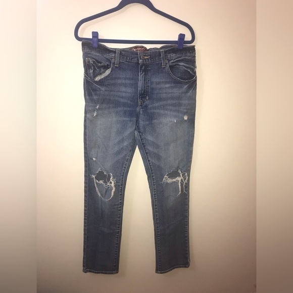 Arizona Jeans Co Mens Cotton Distressed Slim Fit Skinny Denim Jeans Size 31 X 32 - Picture 2 of 12